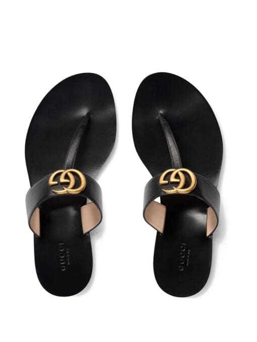 Gucci  Double G leather thong sandals - Image 3