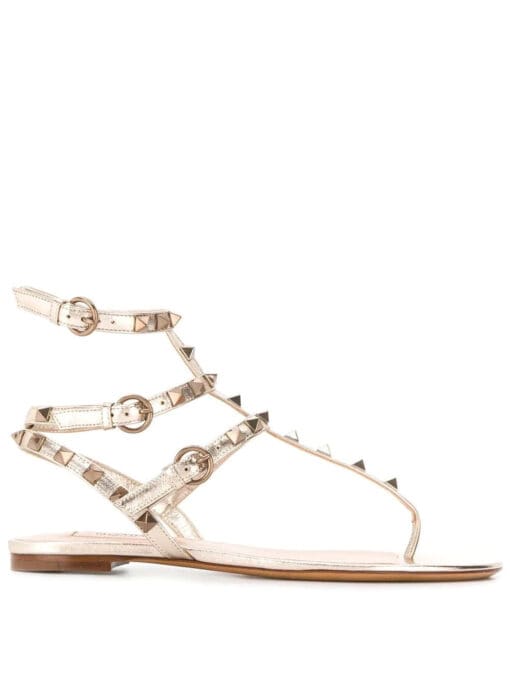 Valentino Garavani  Rockstud metallic-effect sandals