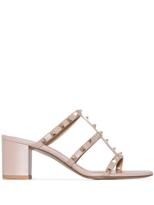 Valentino Garavani  Rockstud 60mm leather mule sandals