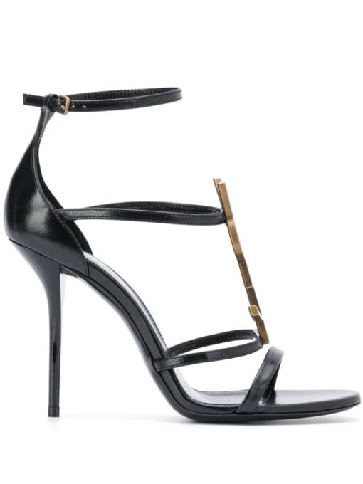 Saint Laurent  strappy logo stiletto sandals