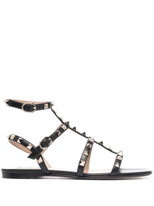 Valentino Garavani  Rockstud ankle-strap flat sandals