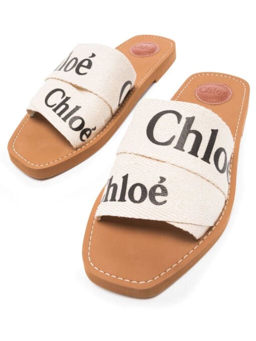 Chloé  Woody logo-print sandals - Image 2