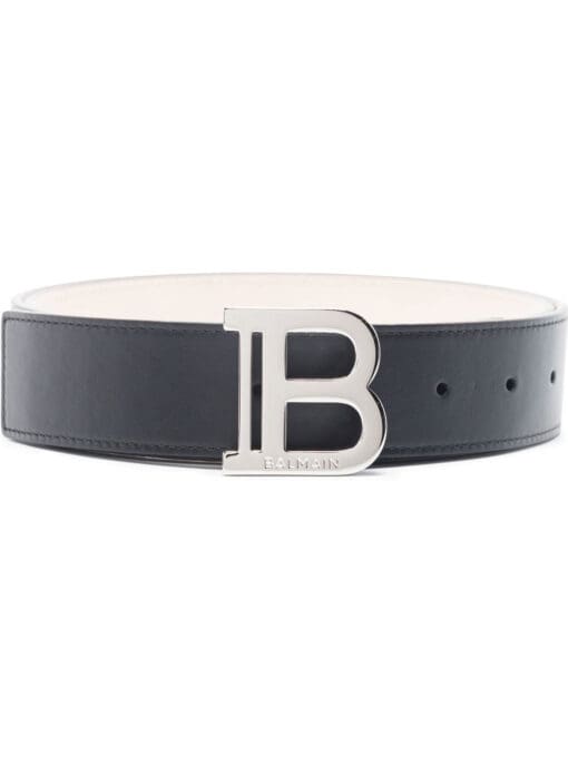 Balmain logo-plaque buckled belt