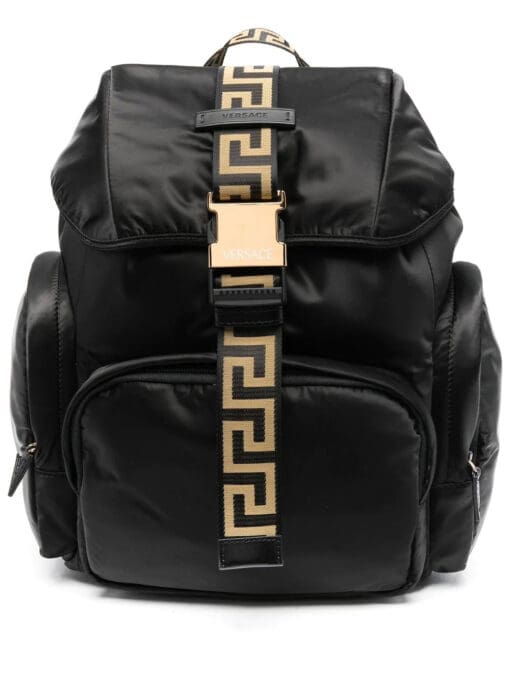 Versace logo-strap backpack