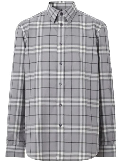 Burberry check pattern cotton shirt