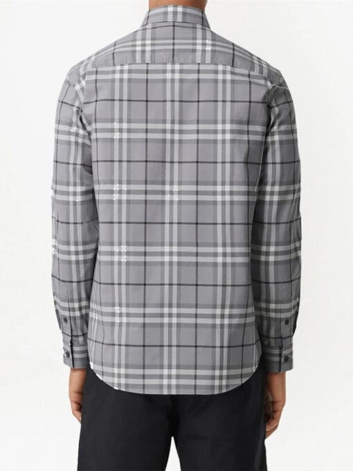 Burberry check pattern cotton shirt - Image 4