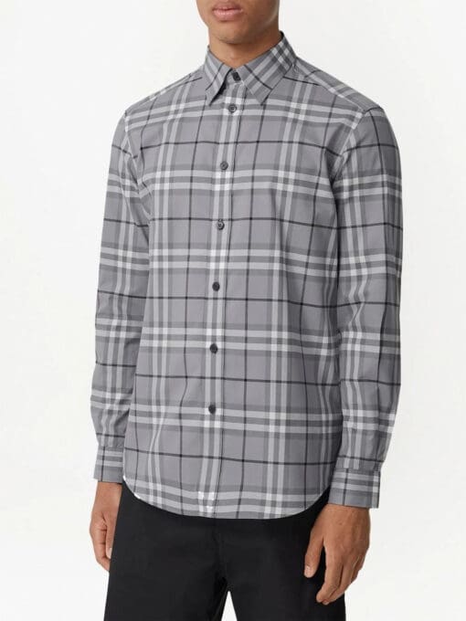 Burberry check pattern cotton shirt - Image 3