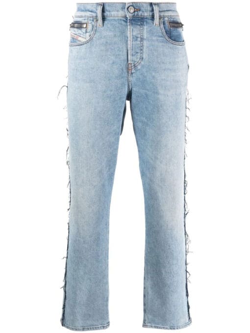 Diesel  distressed straight-leg jeans