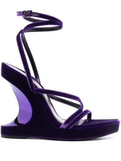 TOM FORD  130mm wedge velvet sandals