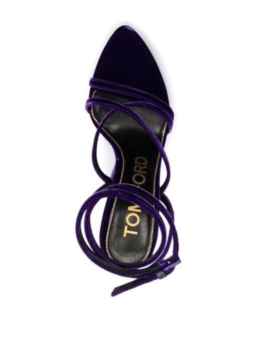 TOM FORD  130mm wedge velvet sandals - Image 4