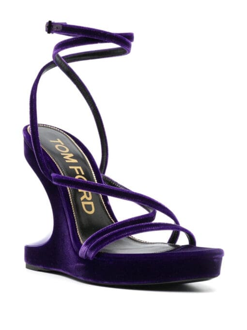 TOM FORD  130mm wedge velvet sandals - Image 2