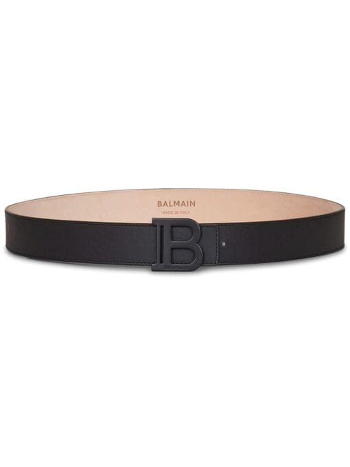 Balmain logo-plaque buckled belt