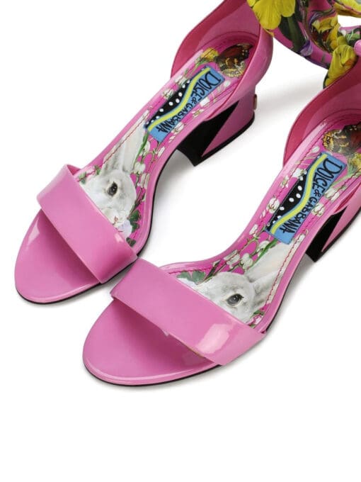 Dolce & Gabbana  60mm silk ankle wrap sandals - Image 4