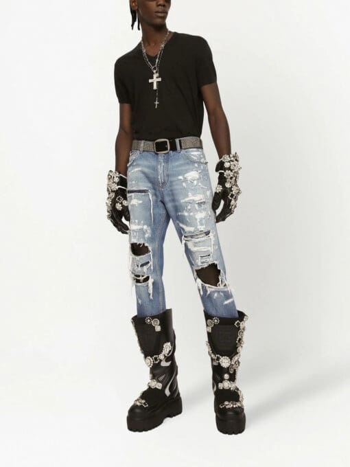 Dolce & Gabbana  ripped-detail straight-leg jeans - Image 2