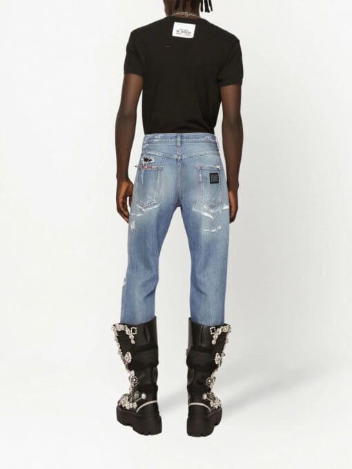 Dolce & Gabbana  ripped-detail straight-leg jeans - Image 4