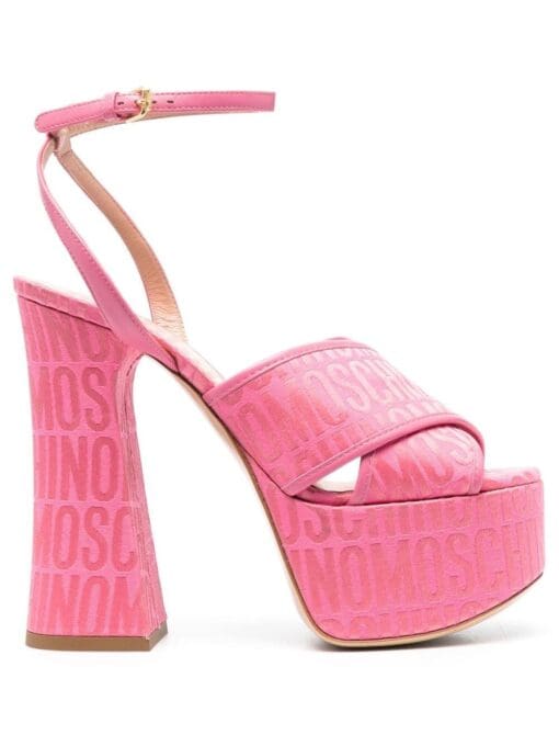 Moschino  145mm logo-print platform sandals