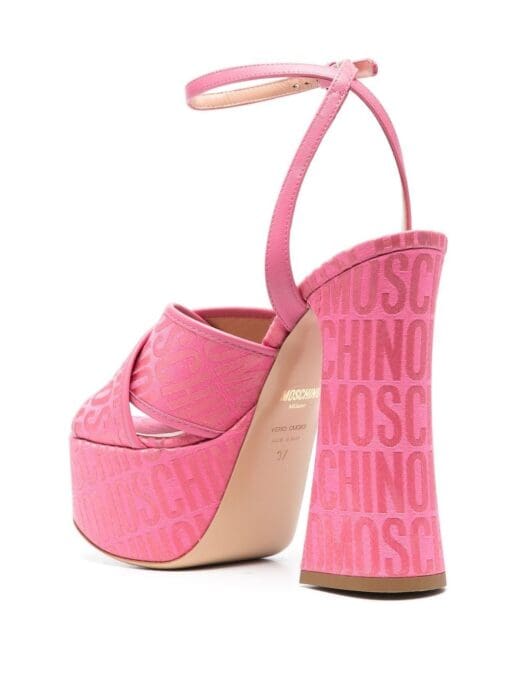 Moschino  145mm logo-print platform sandals - Image 3