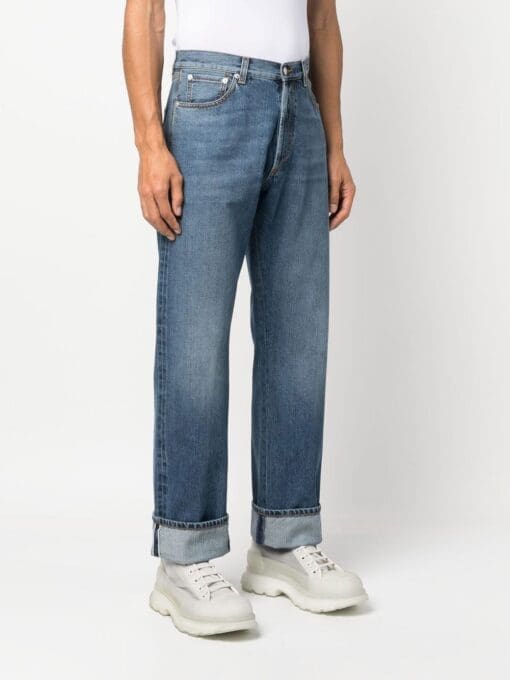 Alexander McQueen  turn-up cuff straight-leg jeans - Image 3