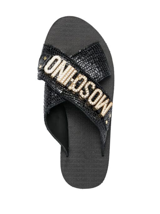 Moschino  embellished-logo platform sandals - Image 4