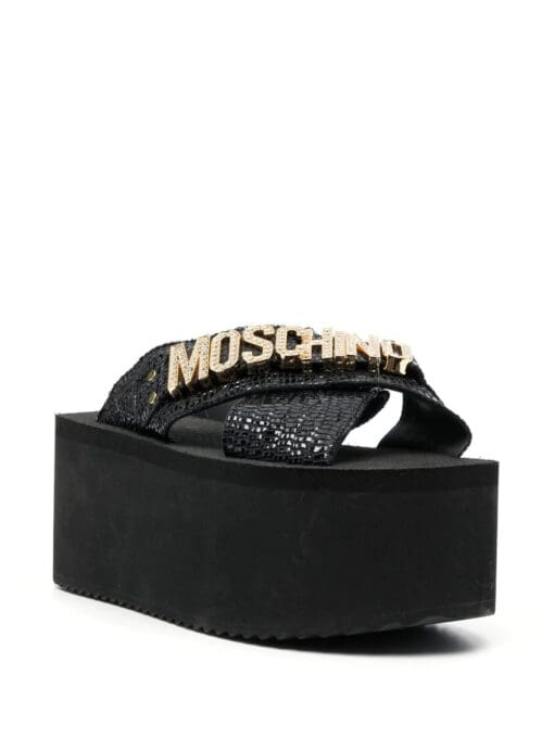 Moschino  embellished-logo platform sandals - Image 2