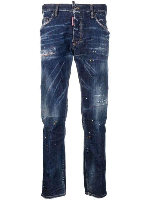 Dsquared2  paint-splatter slim-cut jeans