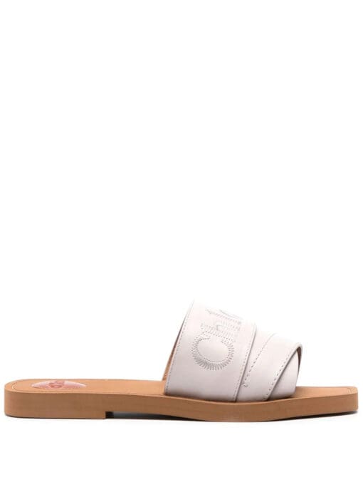 Chloé  logo-embroidered slides