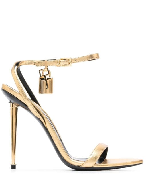 TOM FORD  Padlock 115mm metallic sandals