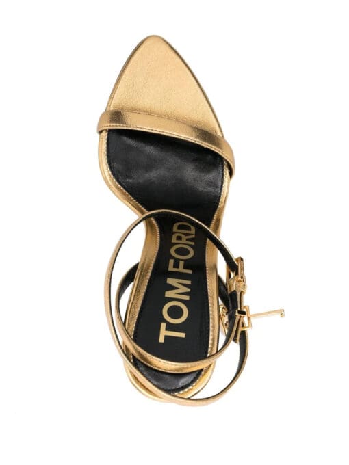 TOM FORD  Padlock 115mm metallic sandals - Image 4