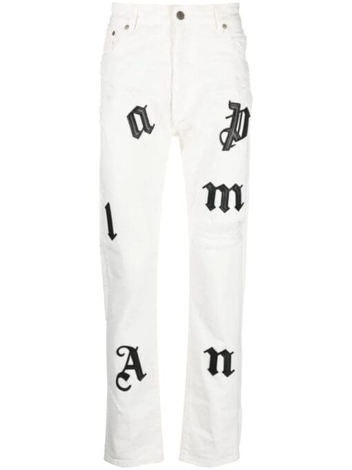 Palm Angels  logo-patch distressed jeans