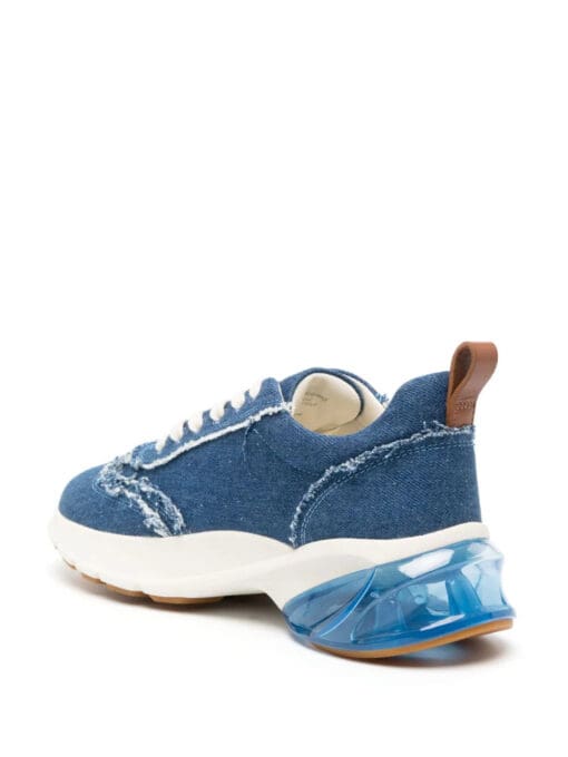 Tory Burch  Good Luck distressed-finish denim sneakers - Image 3