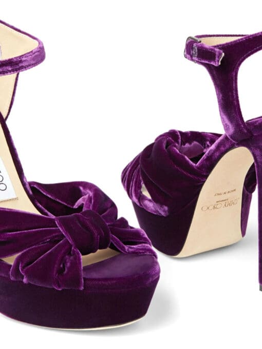 Jimmy Choo  Heloise 120mm velvet platform sandals - Image 4