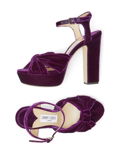 Jimmy Choo  Heloise 120mm velvet platform sandals - Image 4