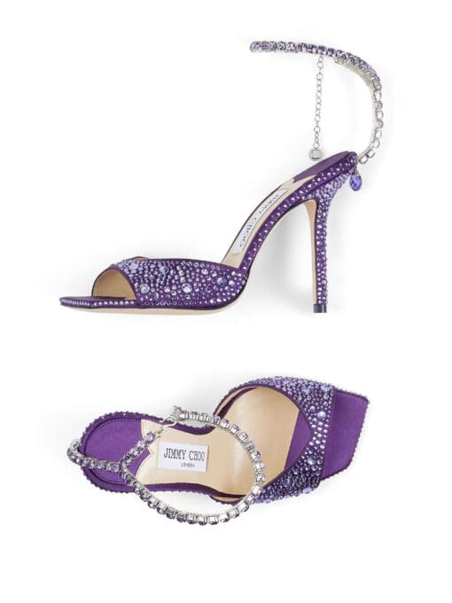 Jimmy Choo  Saeda 100mm crystal-embellished sandals - Image 4