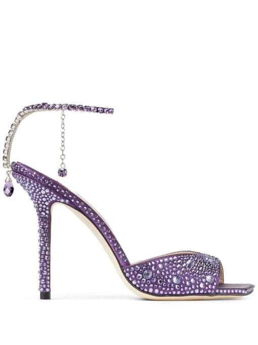 Jimmy Choo  Saeda 100mm crystal-embellished sandals