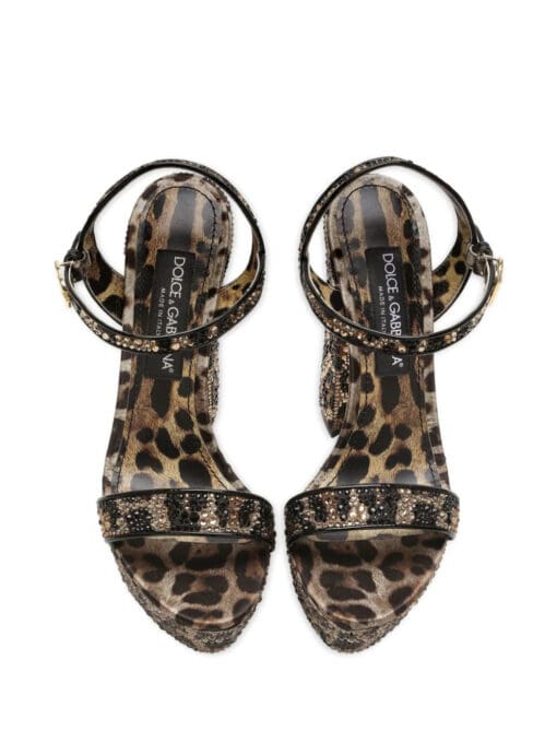 Dolce & Gabbana  105mm leopard-print platform sandals - Image 4