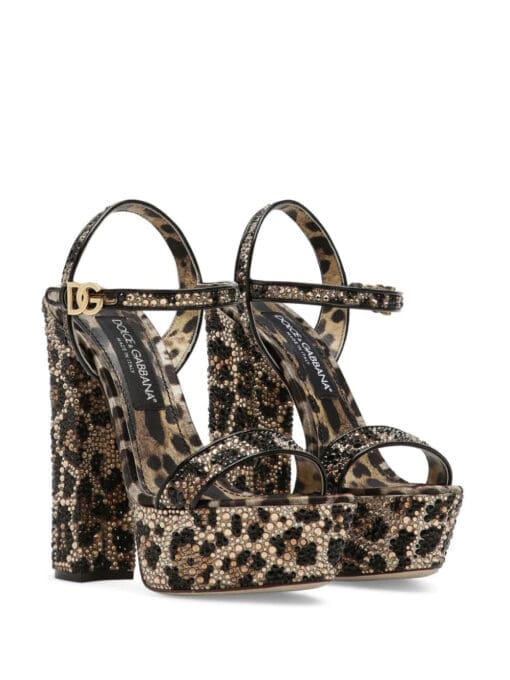 Dolce & Gabbana  105mm leopard-print platform sandals - Image 2