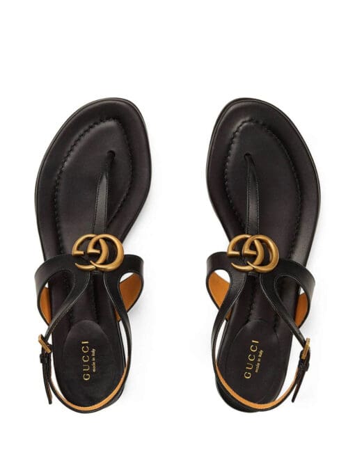 Gucci  Double G leather thong sandals - Image 4