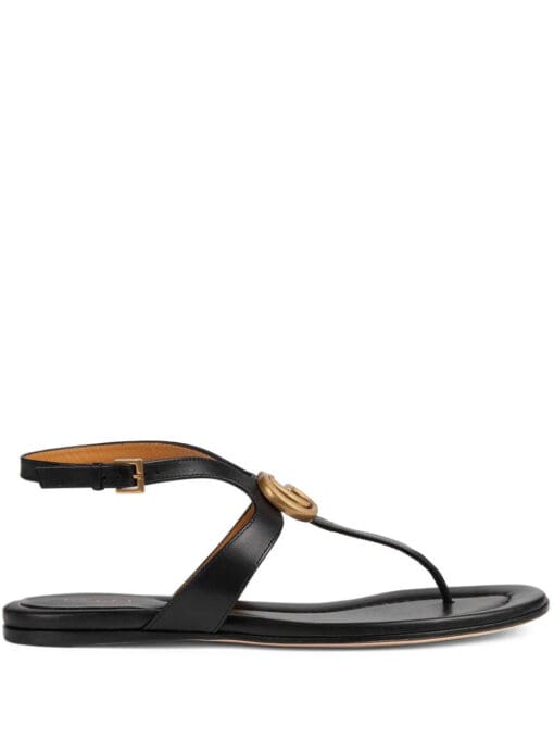 Gucci  Double G leather thong sandals