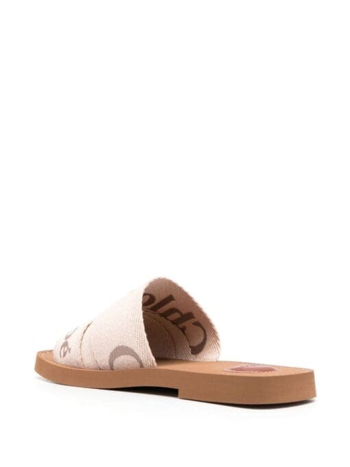 Chloé  logo-embroidered slip-on sandals - Image 3