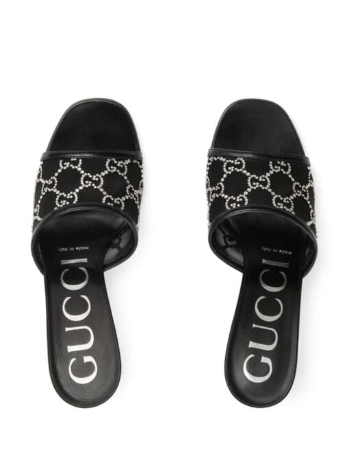 Gucci  GG crystal-embellished 75mm sandals - Image 4