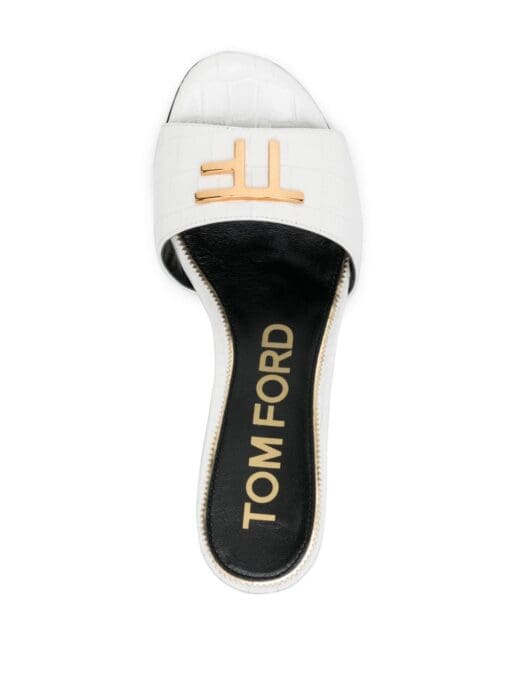 TOM FORD  logo-plaque 40mm leather mules - Image 4