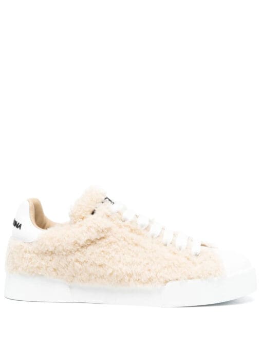 Dolce & Gabbana  embossed-logo leather trainers