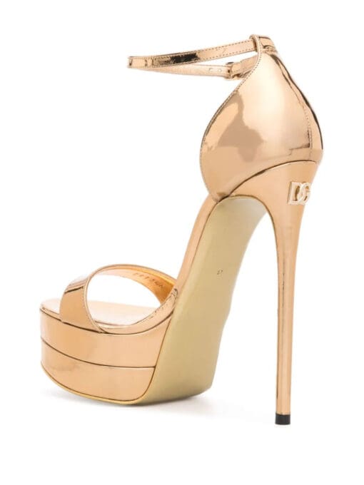 Dolce & Gabbana  145mm metallic-finish leather sandals - Image 3